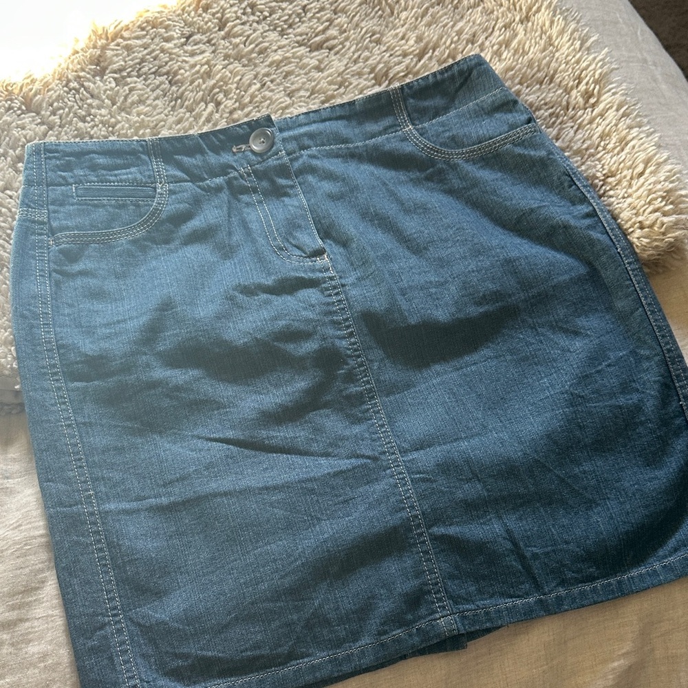 Ann Taylor Blue Denim Mini Skirt